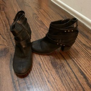 BP Strappy Black Ankle Booties